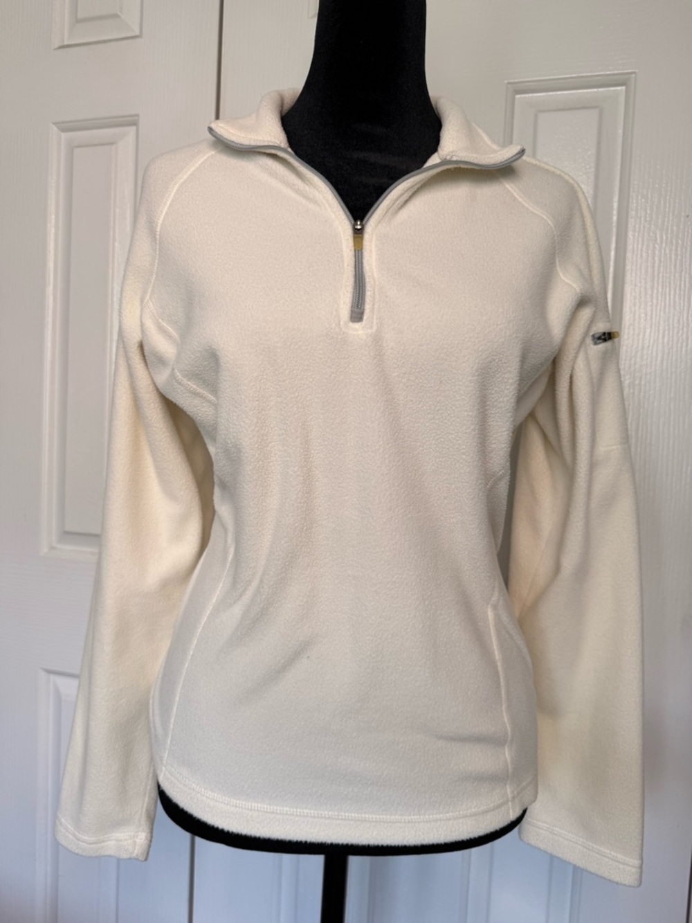 L.L.Bean Women’s Fleece Pullover Quarter Zip Cream Medium Cozy Outdoor